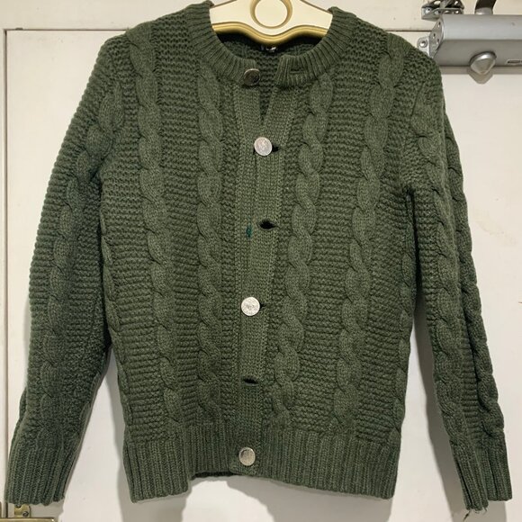VINTAGE HEAVYWEIGHT CABLE KNIT SWEATER CARDIGANS SIZE M - Picture 7 of 12